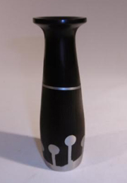  Rowland Penfold's bud vase made from African Blackwood and cast Pewter.